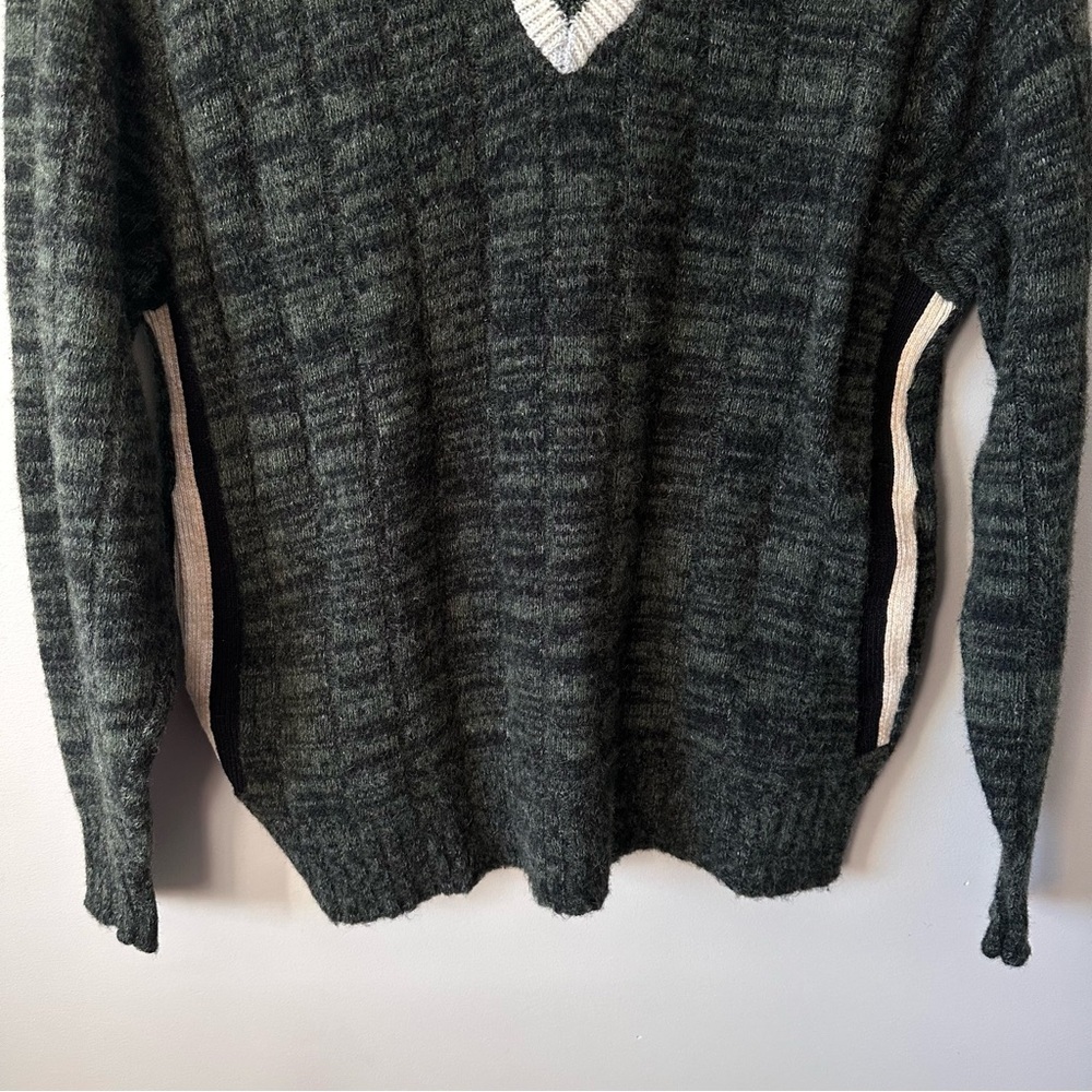 Milwaukee Knits Vintage 50s 60s  Sz M Wool Orlon Sweater Pockets Cricket Vneck - Picture 3 of 15
